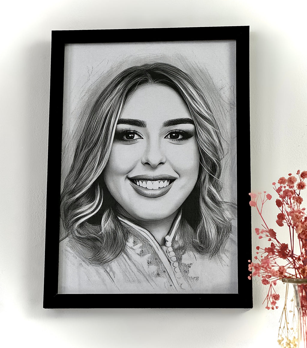 Box Cadeau ( Tableau Portrait + fleur )